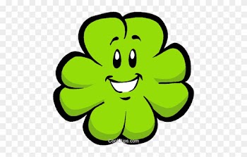 Smiling Shamrock Royalty Free Vector Clip Art Illustration - 4 Leaf Clover Clipart