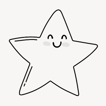 Smiling star doodle clipart, cute | Free PSD Illustration - rawpixel