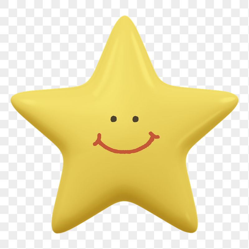 Smiling star png sticker, 3D | Free PNG - rawpixel