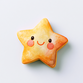 Smiling Star Watercolor Illustration