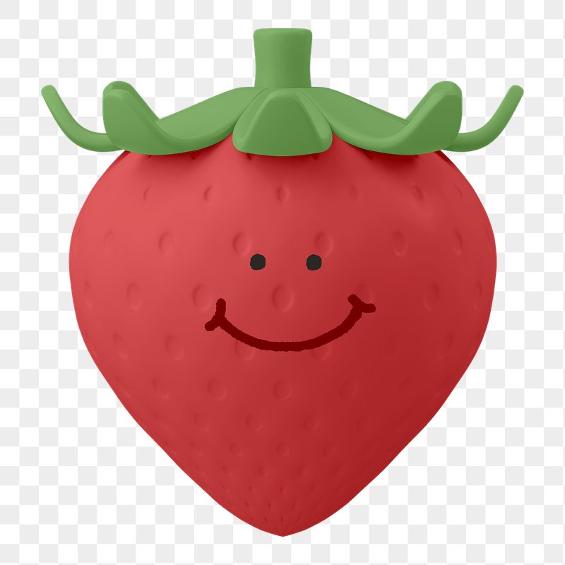 Smiling strawberry png fruit sticker, | Free PNG - rawpixel