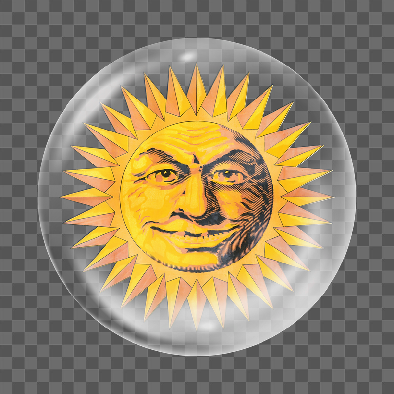 Smiling sun png sticker, bubble | Free PNG - rawpixel