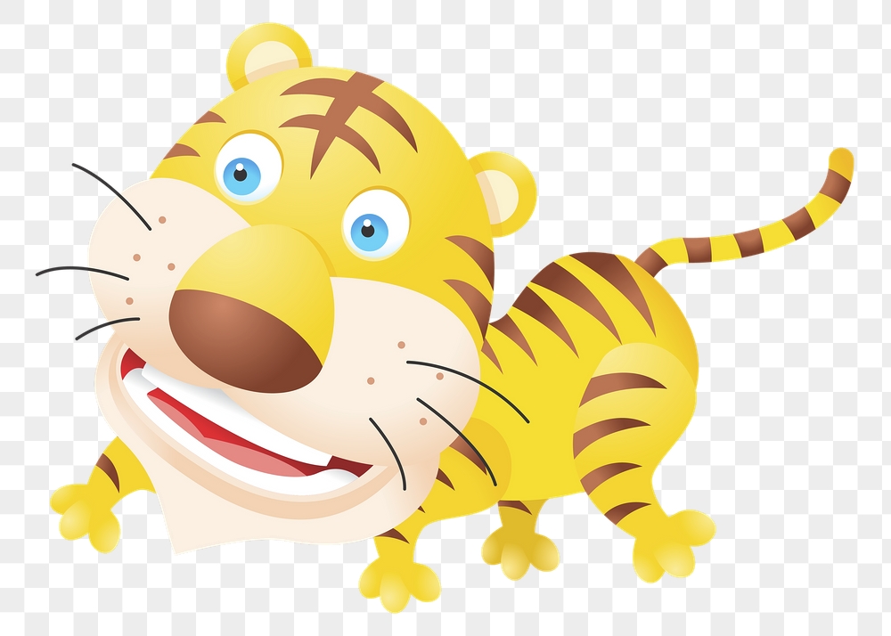 Smiling tiger png sticker, cute | Free PNG - rawpixel