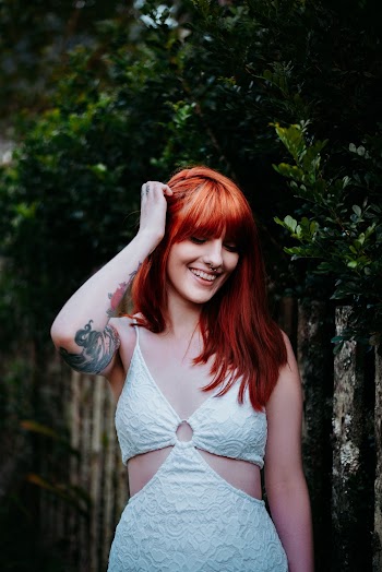 Smiling Woman Posing Outdoor