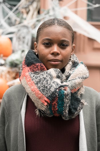 Smiling Woman Wearing A Scarf
