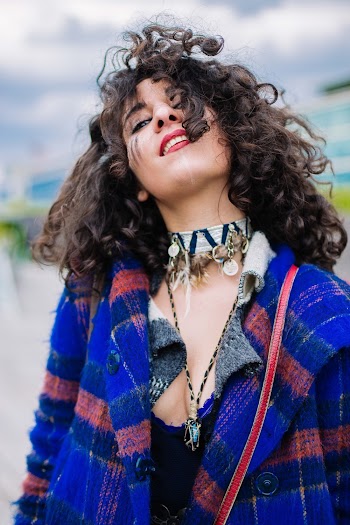 Smiling Woman Wearing Coat