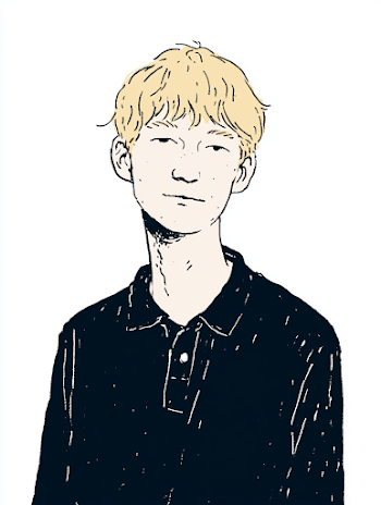 Smiling Young Man with Blond Hair in Polo Shirt