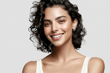 Smiling Young Woman Portrait in Studio