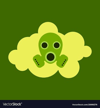 Smog air pollution warning poster icon vector image