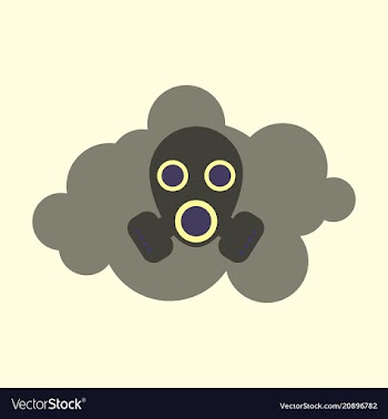 Smog air pollution warning poster icon vector image