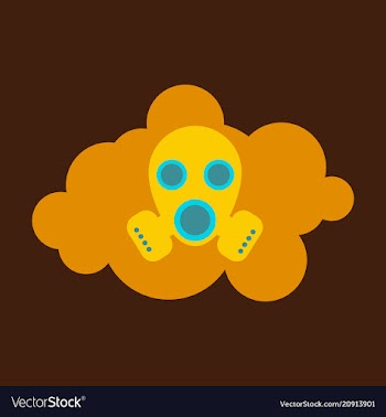 Smog air pollution warning poster icon vector image