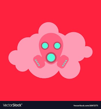 Smog air pollution warning poster icon vector image