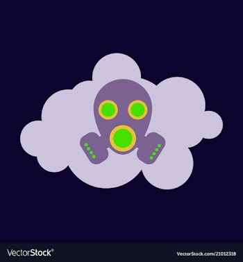 Smog air pollution warning poster icon vector image