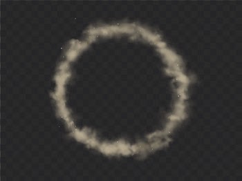 Smoke circle frame, round smog cloud Free Vector