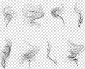 Smoke, of eight black smoke artworks transparent background PNG clipart