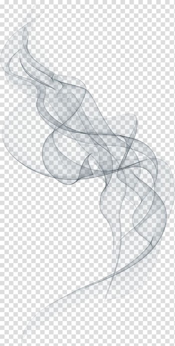Smoke technology background, black curly lines illustration transparent background PNG clipart
