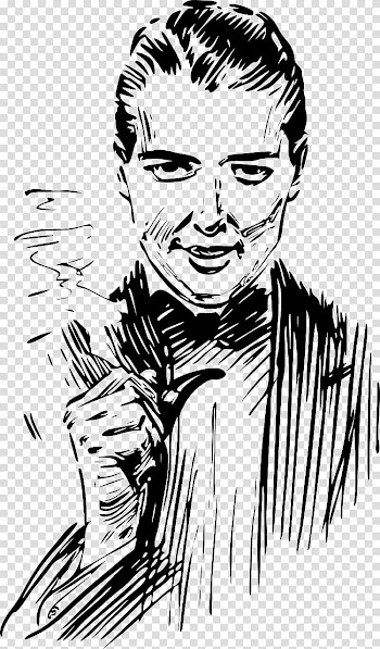 Smoking Drawing , Men sketch transparent background PNG clipart