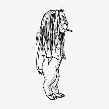 Smoking lion drawing, vintage cartoon | Free PSD - rawpixel