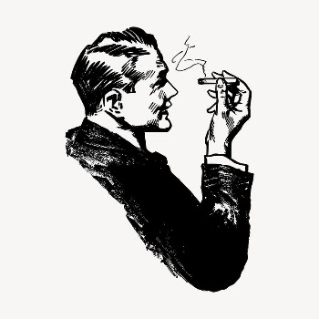 Smoking man drawing, vintage illustration | Free Vector - rawpixel