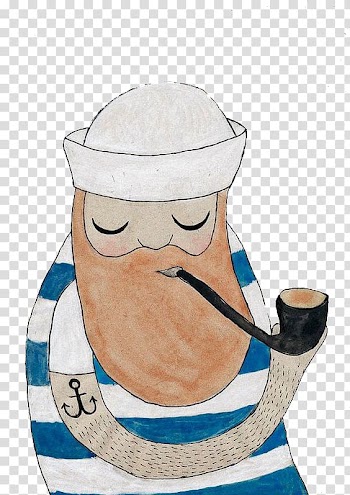 Smoking sailor transparent background PNG clipart