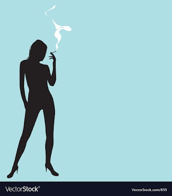 Smoking silhouette vector image