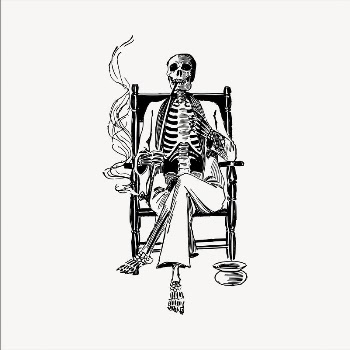 Smoking skeleton clipart, vintage hand | Free Vector - rawpixel