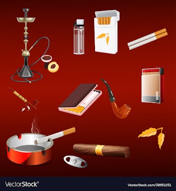 smoking tobacco addiction set