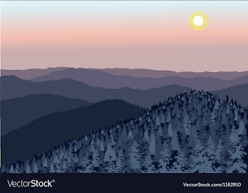  					Smoky Mountain sunset vector image														