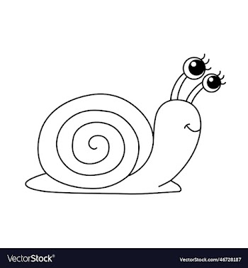 snail cartoon coloring page for kids