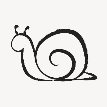 Snail sticker, cute doodle in black | Free Vector Illustration - rawpixel