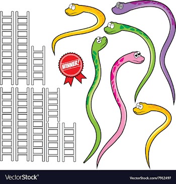 Snake and ladder set vector image