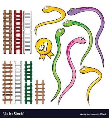 Snake and rope ladder set vector image