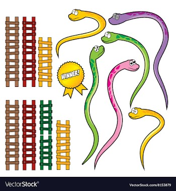 Snake and wood ladder set vector image