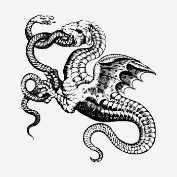 Snake dragon clipart, mythical creature | Free Vector - rawpixel