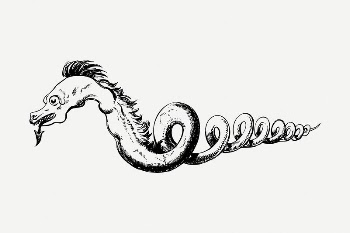 Snake dragon clipart, vintage myth | Free PSD Illustration - rawpixel