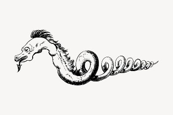 Snake dragon drawing, vintage myth | Free Vector Illustration - rawpixel