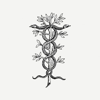 Snake emblem collage element, black | Free PSD Illustration - rawpixel