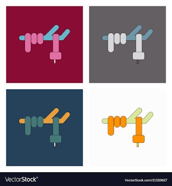 Snake logo design on background snake sign vector image