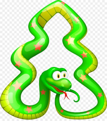 Snake New Year tree Chinese astrology Gift - Vector painted green snake 