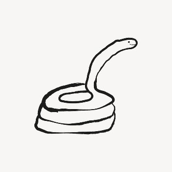 Snake sticker, animal doodle in black | Free PSD Illustration - rawpixel