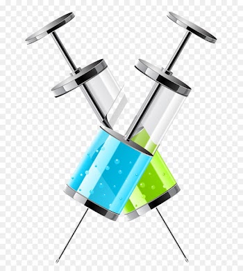Snake Syringe Medicine Symbol - A color liquid syringe 