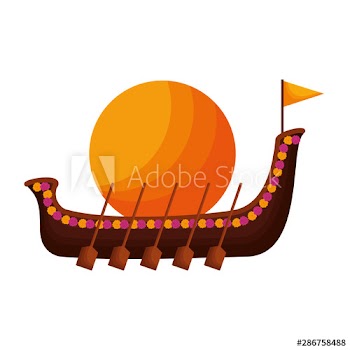 Snakeboat of onam celebration design