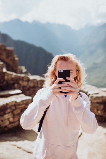 snapping pics at machu picchu