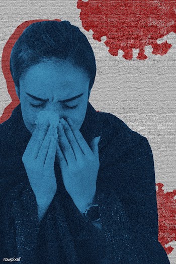 Sneezing woman with coronavirus symptoms background | Free  photo - 2313506