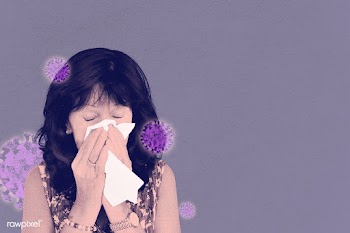 Sneezing woman with coronavirus symptoms social banner | Free  illustration - 2310477