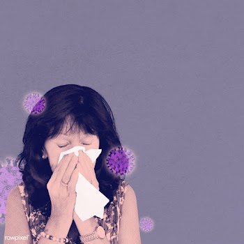 Sneezing woman with coronavirus symptoms social banner | Free  illustration - 2310522
