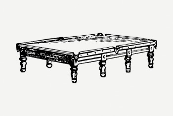 Snooker table drawing, sport vintage | Free PSD - rawpixel