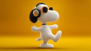 Snoopy Dancing in Style with Sunglasses and Headphones Snoopy Dancing in Style with Sunglasses and Headphones
