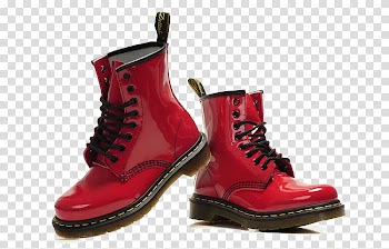 Snow boot Shoe Winter Cold, Red Martin boots transparent background PNG clipart