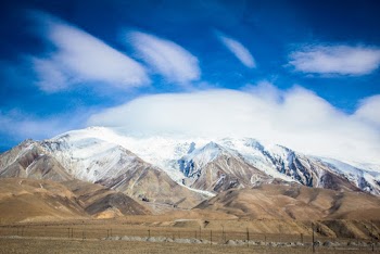 snow capped mountains
